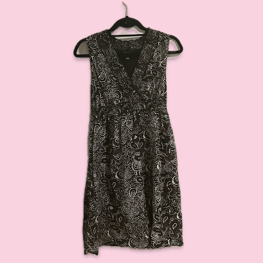 Casual Black Paisley Dress